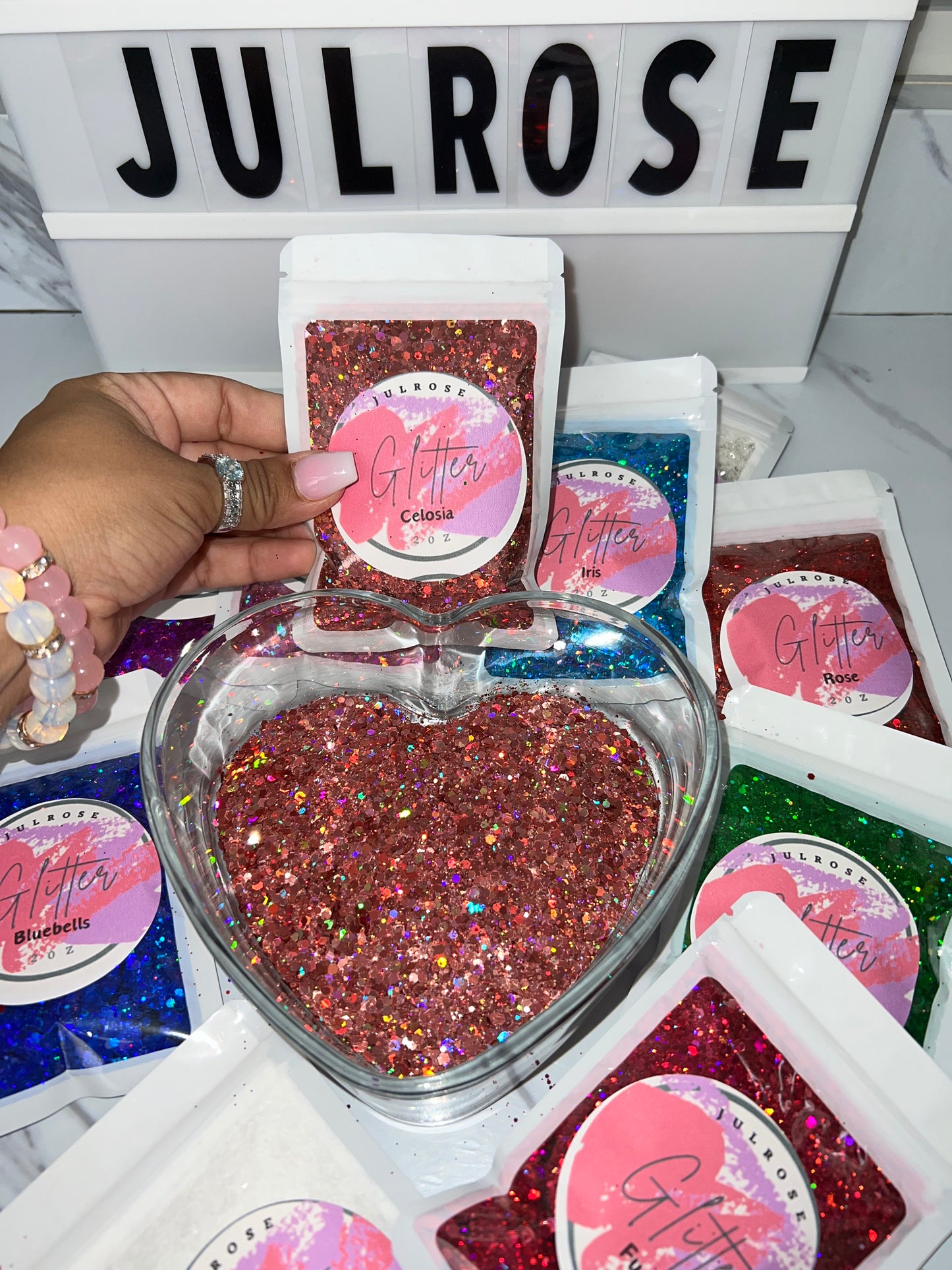 Celosia Polyester chunky glitter mix -2oz bag