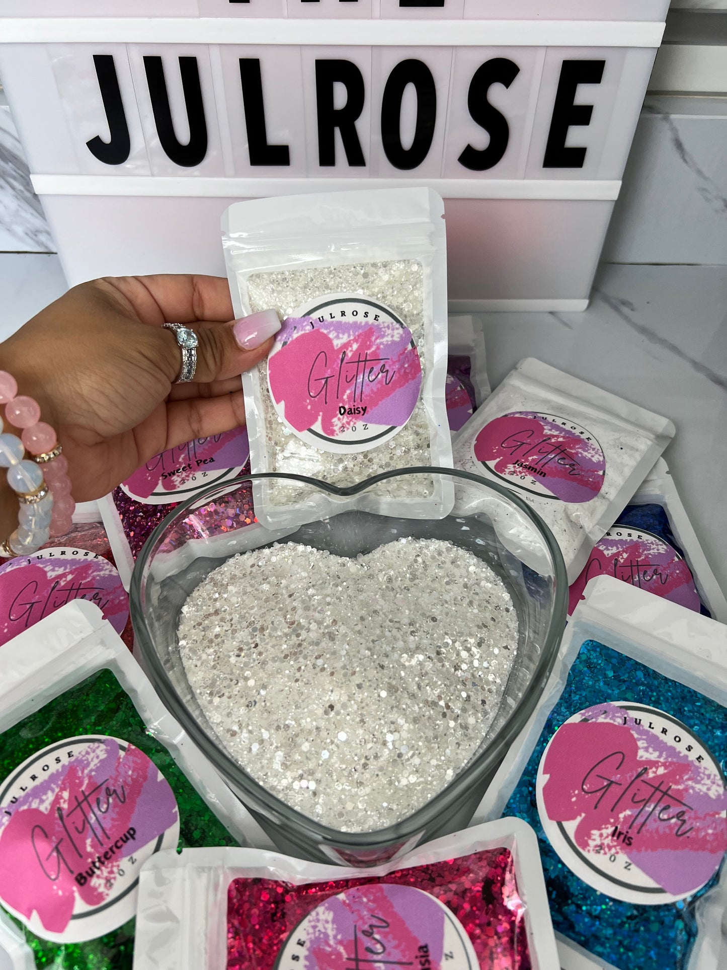 Daisy Polyester chunky glitter mix -2oz bag