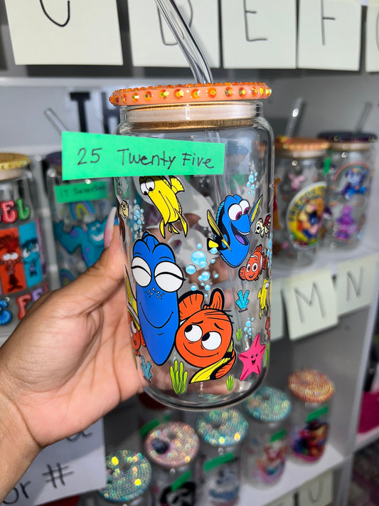 Nemo bling glass cup