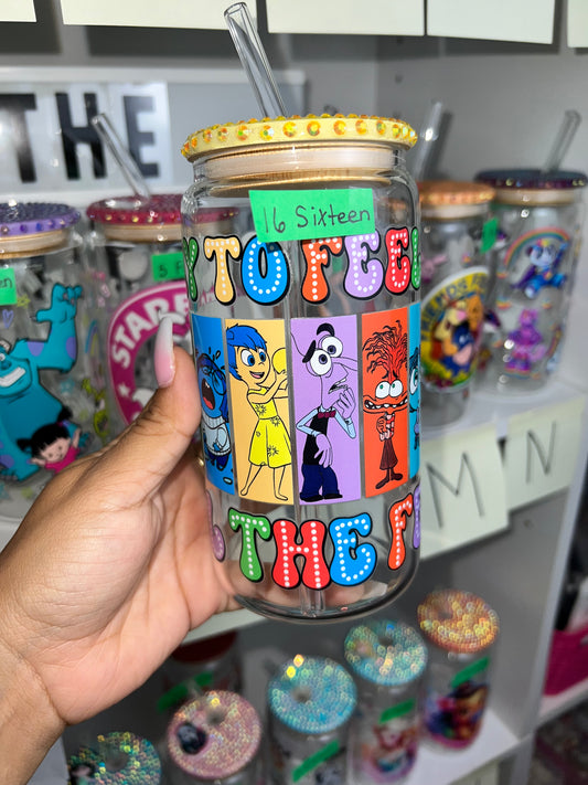 Inside out bling glass cup