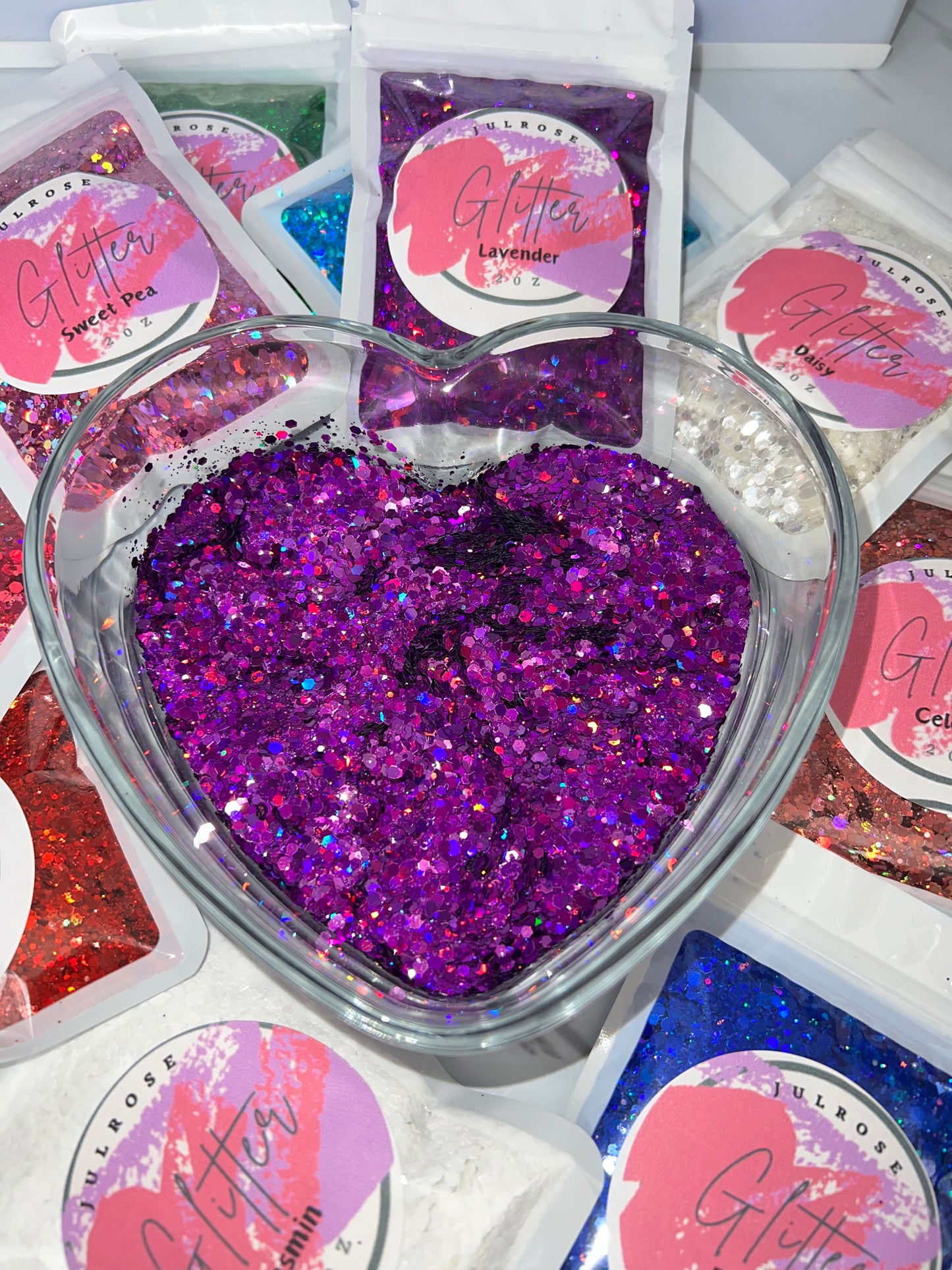 Lavender Polyester chunky glitter mix -2oz bag