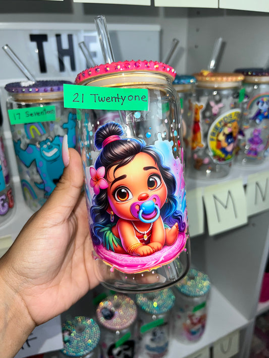 Baby Moana glass cup