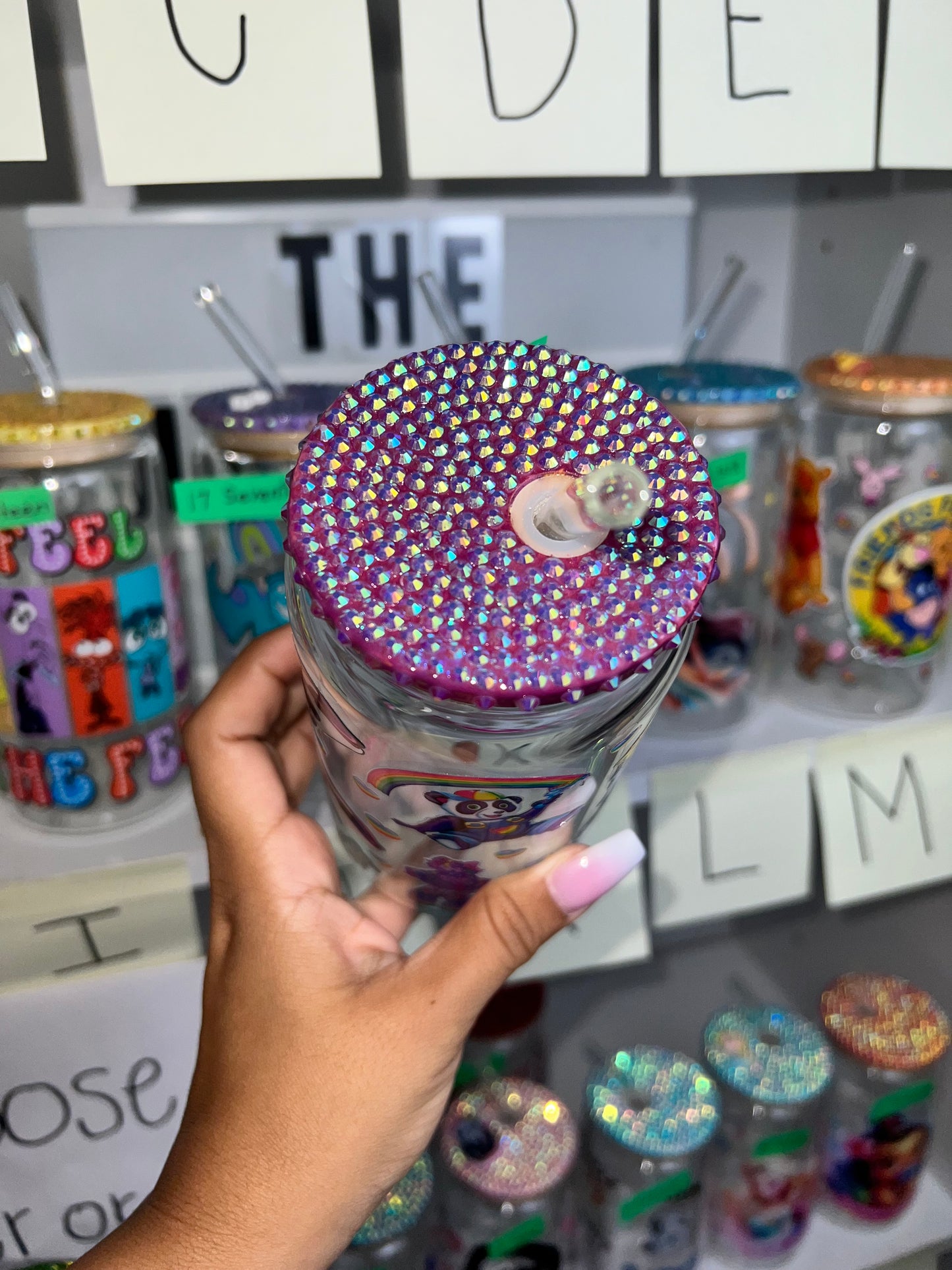 Lisa Frank bling glass cup 🐬