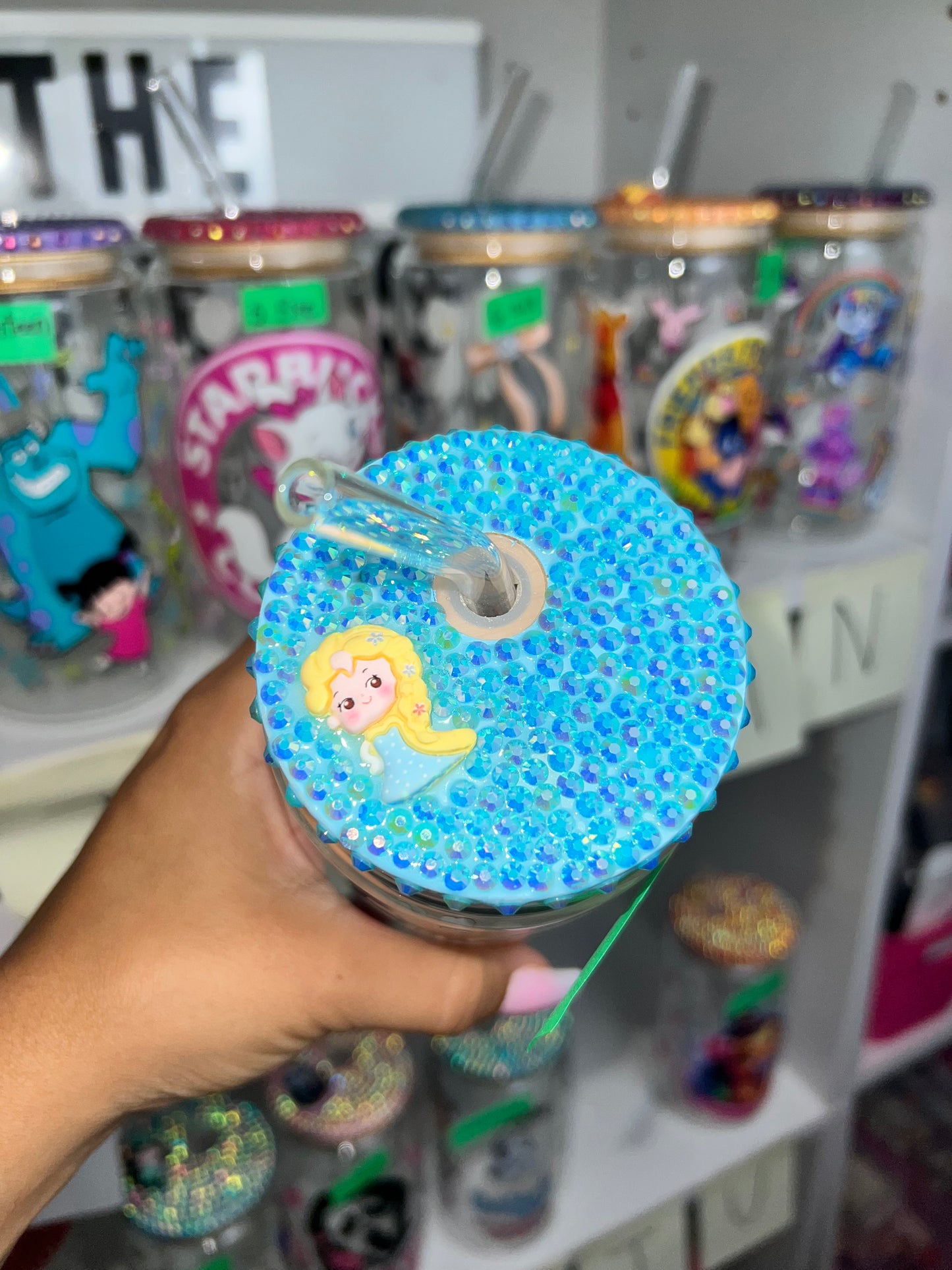 Frozen ❄️ bling glass cup