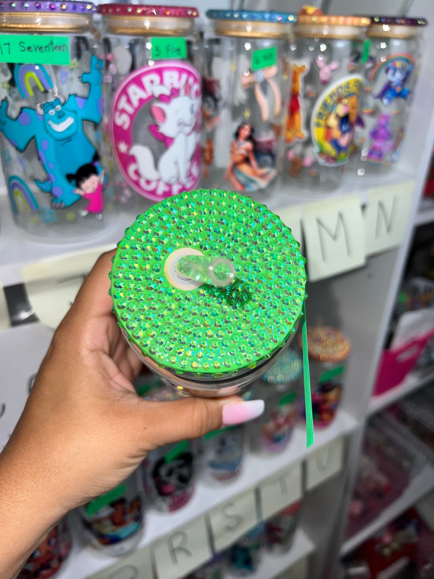 Cocomelon 💚 bling glass cup