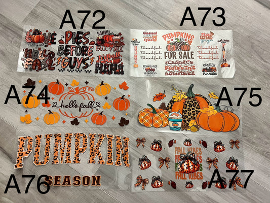 Fall uv transfers wraps