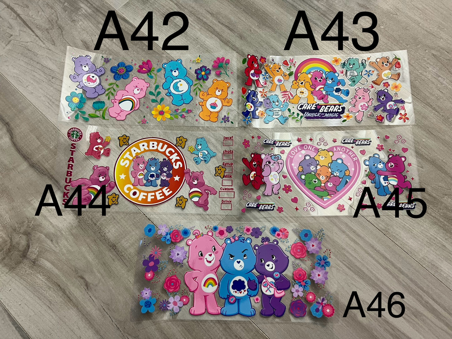 Care Bears uv transfers wraps