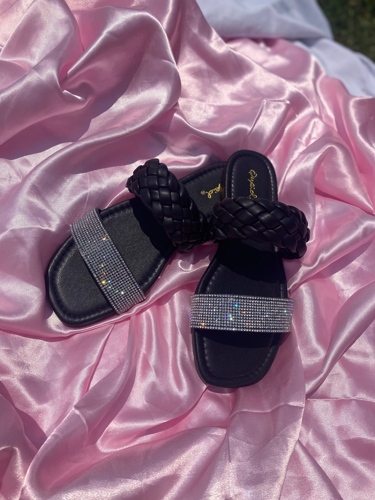 Black Rhinestone sandals